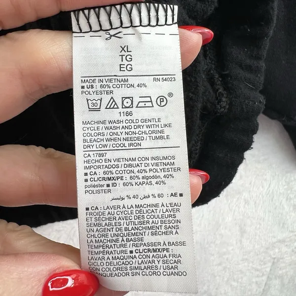 Old Navy Active XL Sweatshirt Loose‎ Dolman Sleeve Drawstring Hem Black Jack - Image 8