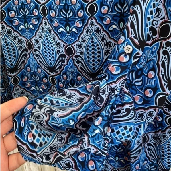 Loft Blue Paisley Blouse •Small - Image 2