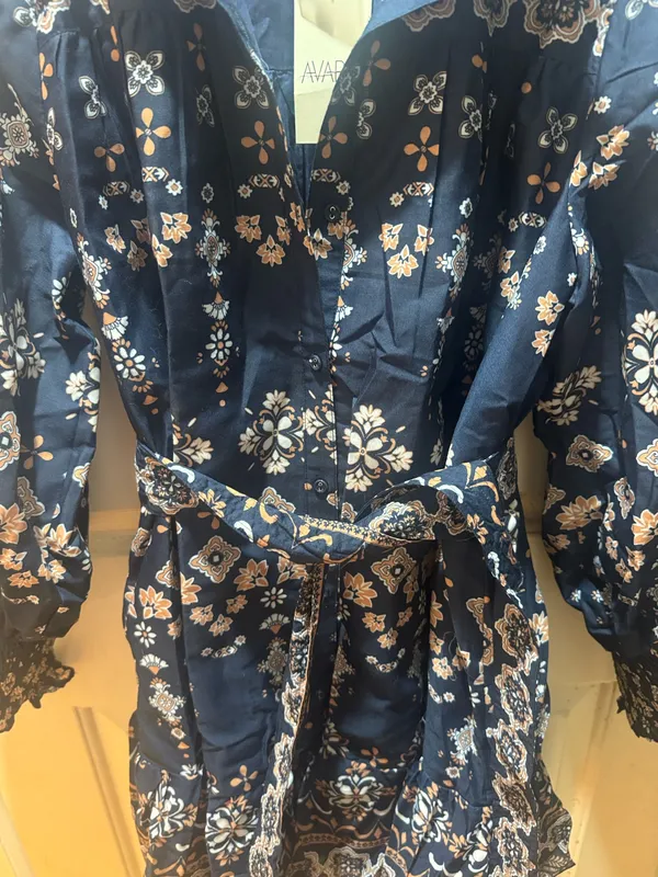 AVARA Floral Dress Blue Size L - Image 2