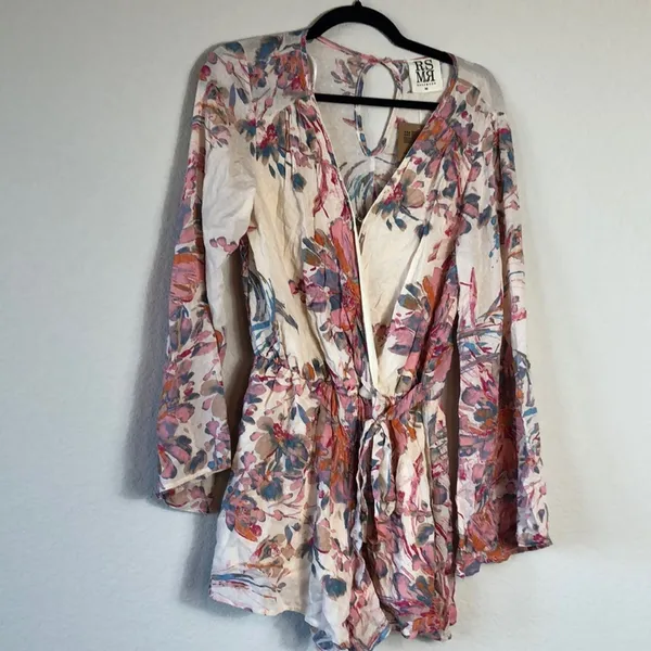 Rossmore floral long sleeve pink romper wedding guest graduation baby size M - Image 3