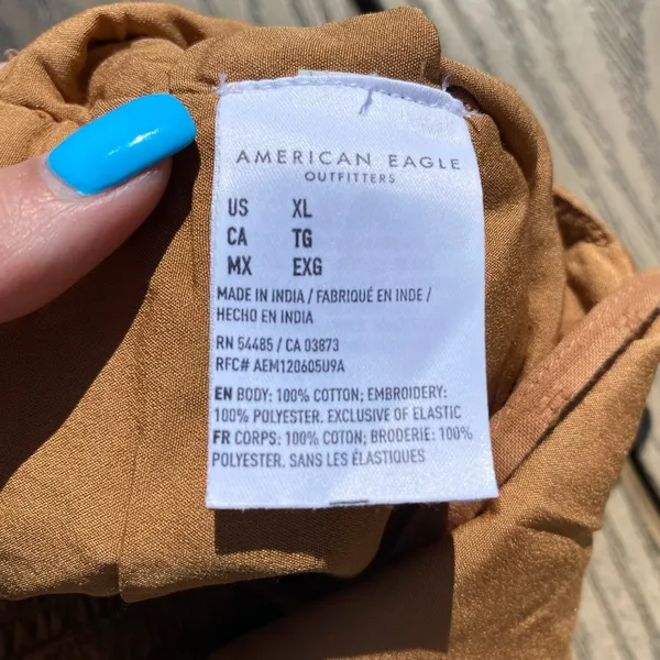 American Eagle XL Brown Square Neck Embroidered Crop Tank top tie back floral - Image 6
