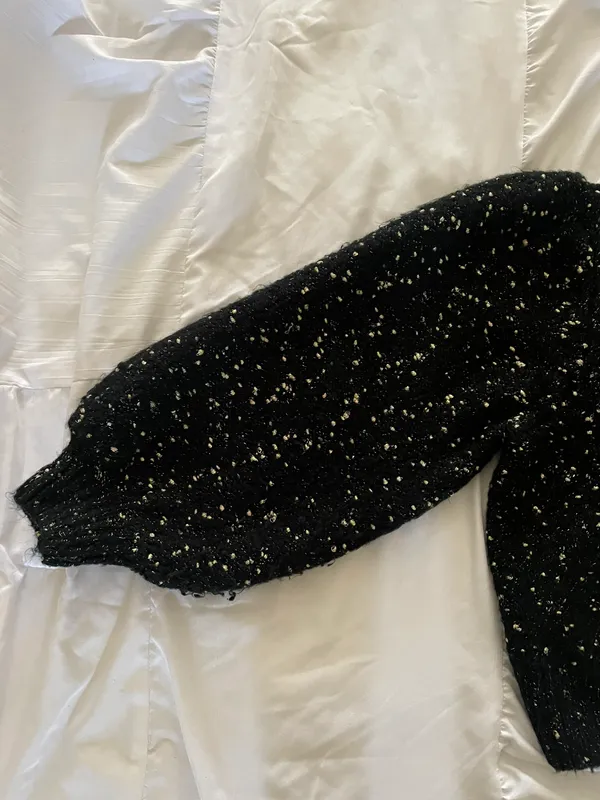 ZARA Metallic Thread Speckled Puffy Sleeve Knit Sweater - Image 12