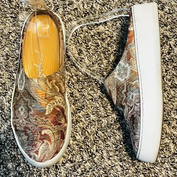 Free People Tapestry Wynwood Slide On Mule Sneaker Shoe Size 6 Slip On Clogs - Image 2