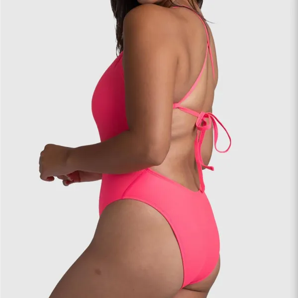 Jolyn Hot Pink Tie Back Jackson One Piece - Image 3