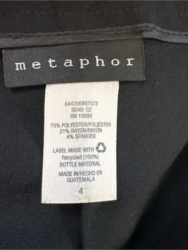 Metaphor Black Wide Waistband Knee Length Pencil Skirt Size 4 - Image 8