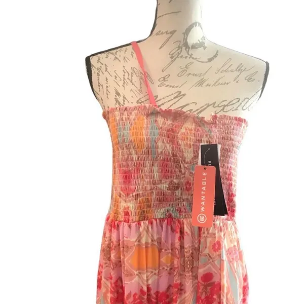 Elegant Pink Floral Midi Dress - Image 8