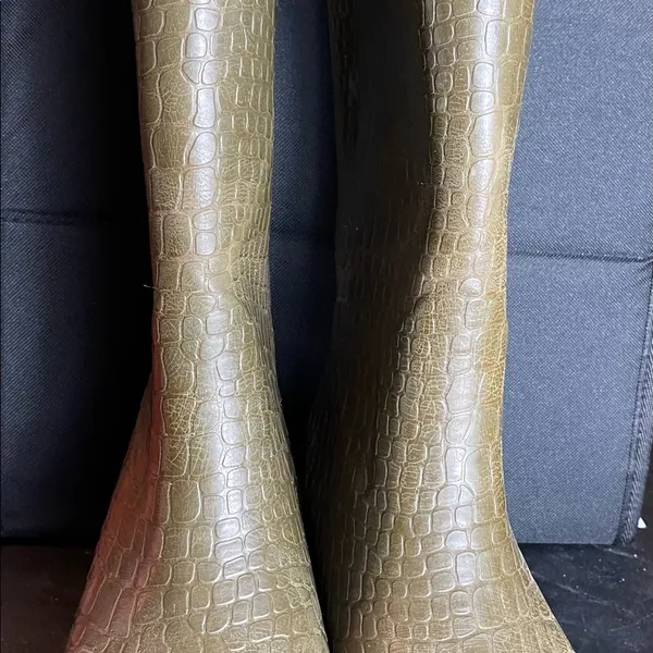 CAPELLI Women's brown croc print wedge rain boots size 8 - Image 3