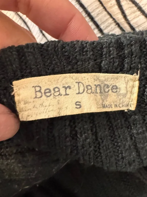 Bear Dance Knit Halter Cami Crop Top Womens S Solid Black High Neck Sweater Tank - Image 5
