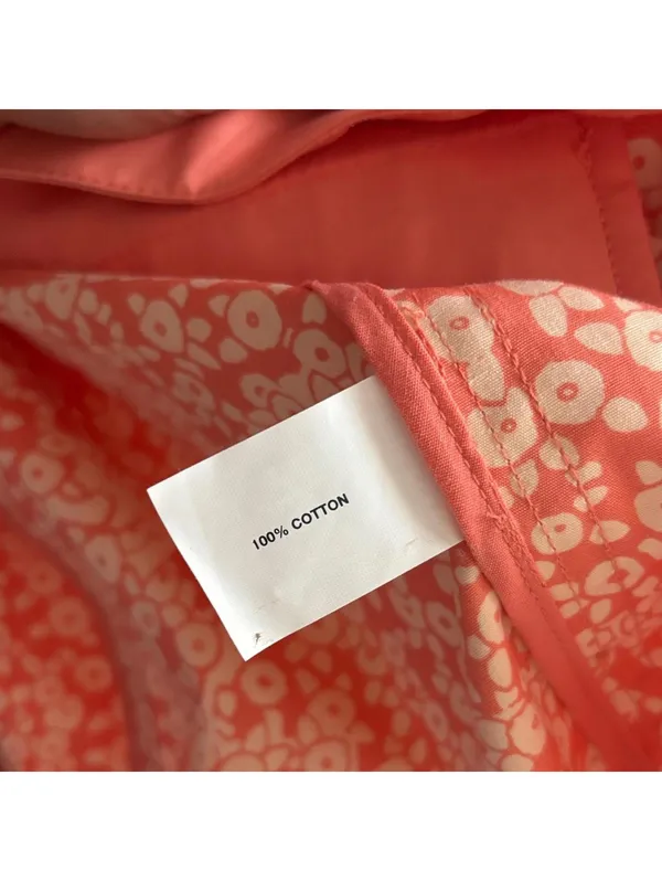 GAP Women's Vibrant Coral Pink Trench Coat Hidden Buttons Pockets Trendy Cotton - Image 11