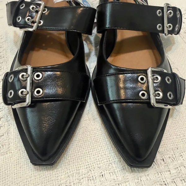 Wild Fable 7.5 Peyton pointed toe double buckle slingbacks 3630 - Image 3