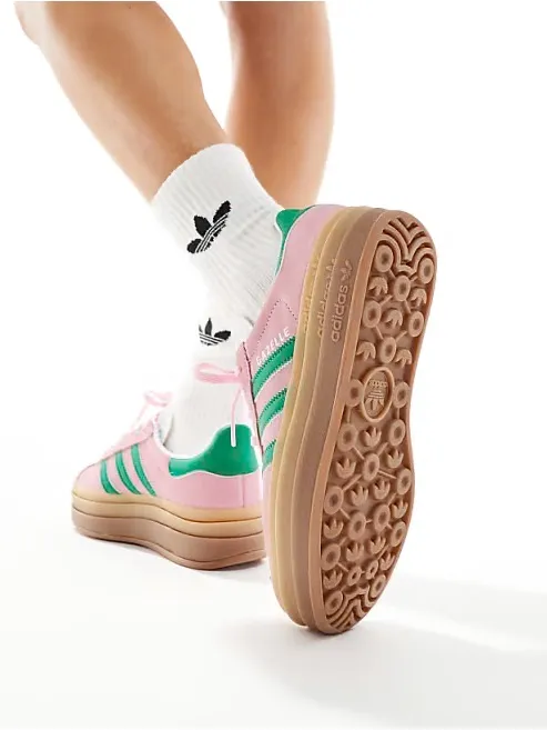 Adidas Originals Gazelle Bold True Pink Green Platform Women’s Size 8.5 Ex Cond - Image 6