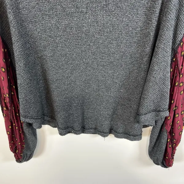 We The Free Blossom Thermal Balloon Sleeve Bandana Print Boho Top Womens Size‎ S - Image 9