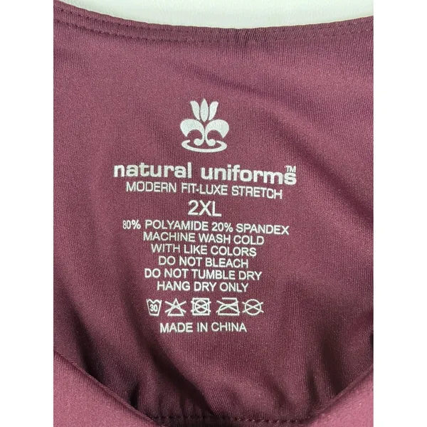Natural Uniforms Modern Fit-Luxe Stretch Tank Top Burgundy 2XL V-Neck Crop‎ Top - Image 5