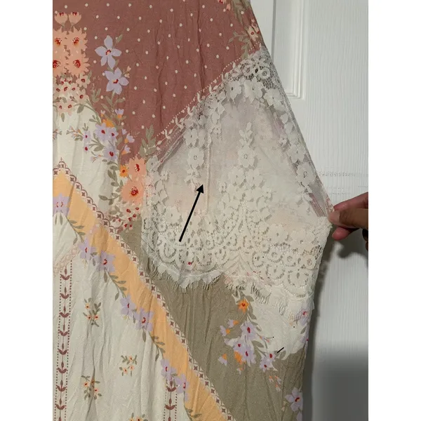 Free People Vienne Tee Lace Floral Tunic Top Fairy Whimsical Floral‎ Boho Flowy - Image 8