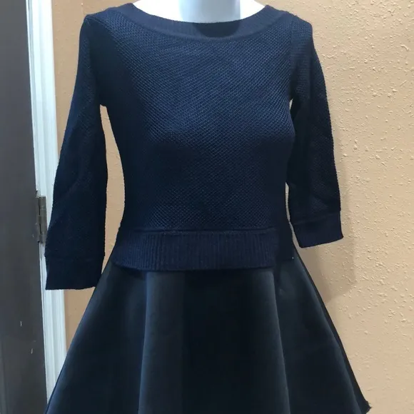 Dequeen Fashion navy blue sweater dress NWT - Image 3