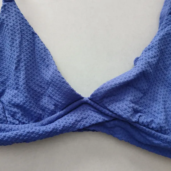 Blue Y2K Swim Resort Beach Vacation‎ Grunge Tropical Goth Bikini Top Large - Image 3