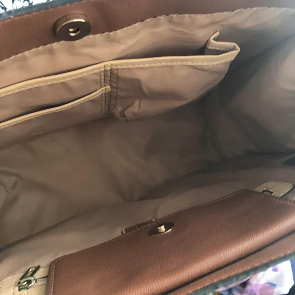 Guess brown and tan tote hand bag - Image 4