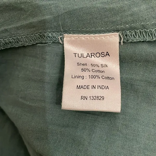 Tularosa Carson Caledon Green Silk Cotton Embroidered Tunic Mini Dress XS - Image 7