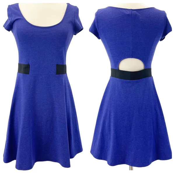 American Eagle Skater Dress Womens‎ Size Small Colorblock Stretch Retro Mini - Image 2