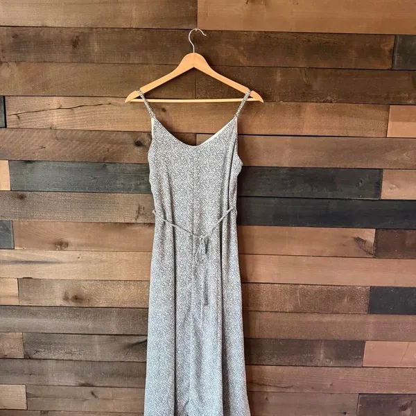 Sienna Sky Black White Speckled Midi Sundress Adjustable Strap Dress - Image 6