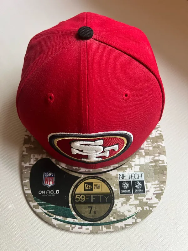 New Era 59Fifty San Francisco 49ers Fitted Hat Red Camo Brim Sz 7 1/8 NWT - Image 2