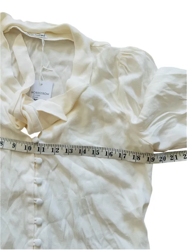 Reformation Cream tie neck blouse NEW - Image 3