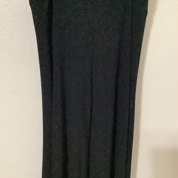 Jodi Kristopher Vintage 90s Black Sparkle‎ Glam Grunge Witchy Dark Romantic Midi Slip Dress L - Image 7