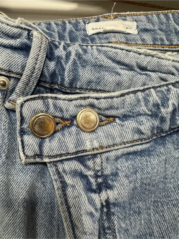 Good American Good Ease Crossover Waist Wide Leg Jeans Size 4/27 - Image 3