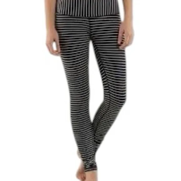 Lululemon Wunder Under Crop Stripe Luon High Rise Yoga Leggings Size 4 6 Women - Image 6