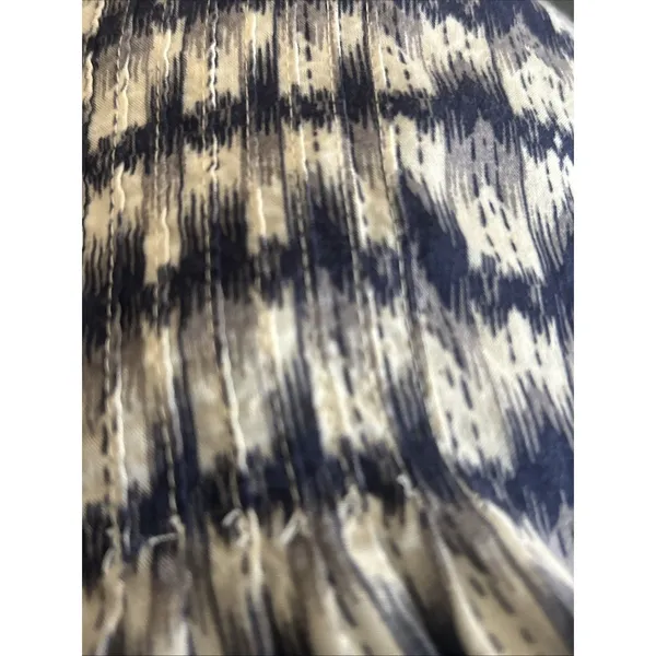 Anthropologie Maeve Ikat Print Sleeveless Tank Blouse Cream Navy Blue Sz S Boho - Image 6