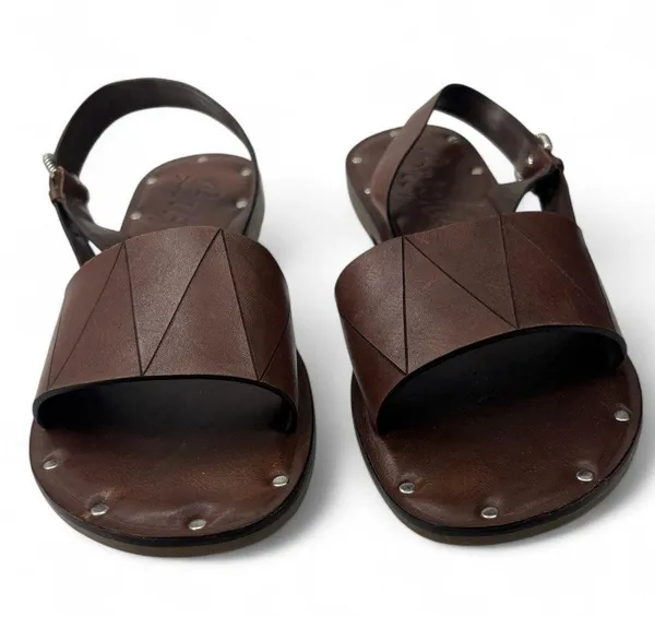 Brighton Asbury Vacchetta Sandals 6 Women's Leather Artisan Slingback Flat - Image 3