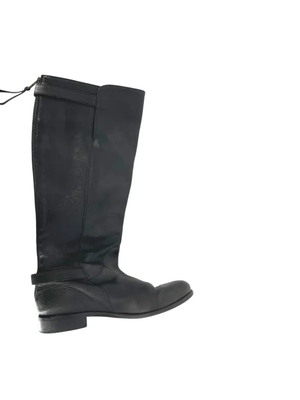 J.Crew Emmett Black Leather Tall Riding Boots Size 7.5 Classic Equestrian Style - Image 4