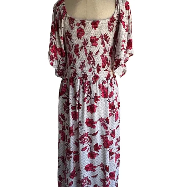 B by Bobeau red floral Maxi Dress - Image 2