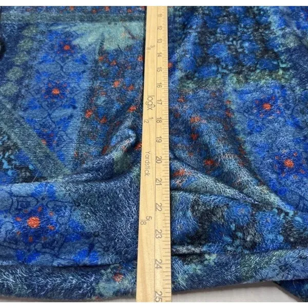 Natural Life Fleece One Piece Lounge Comfort Pajamas Blue Patchwork SO SOFT S/M - Image 10