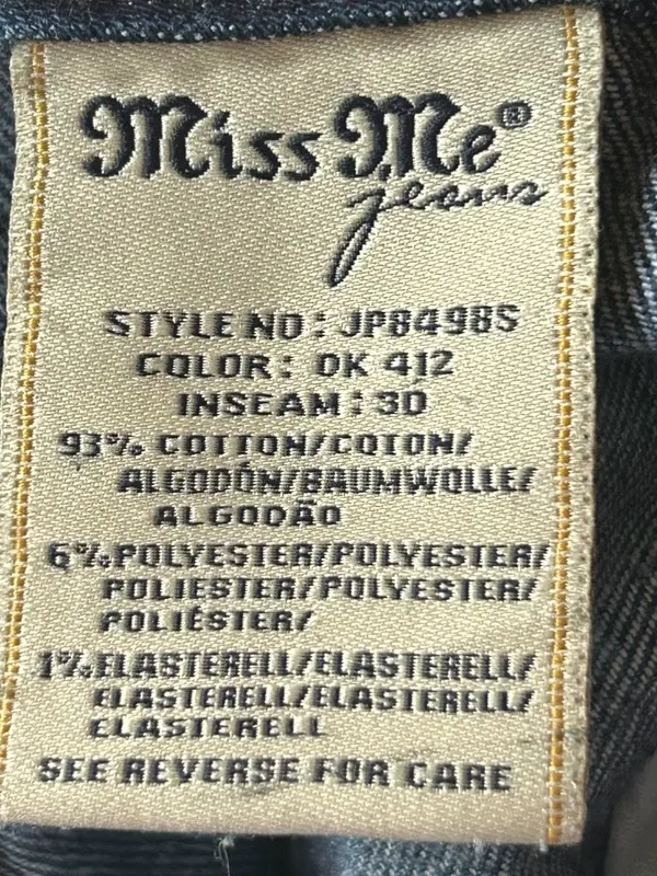 Miss Me Signature Skinny Beaded Sequin Embroidered Jeans Size 29 Y2K - Image 15