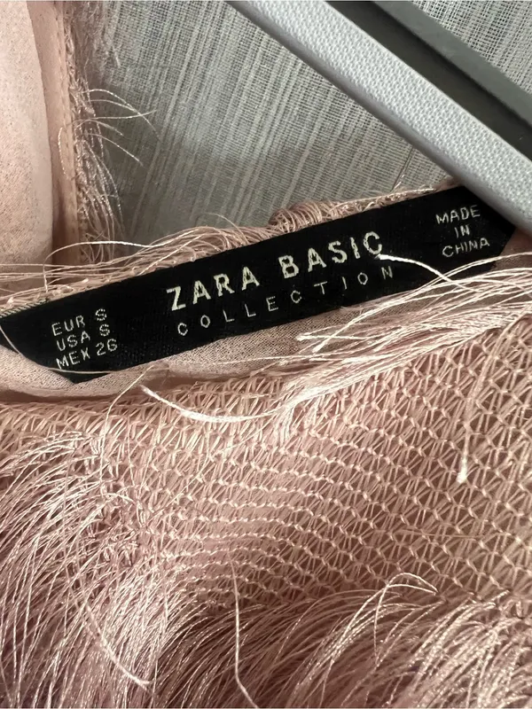 Zara Textured Fringe Women's dress - Blush - Image 3