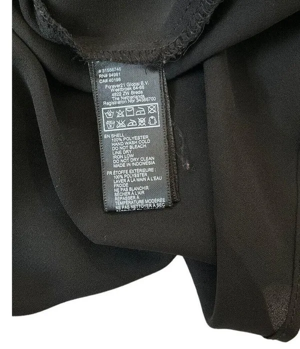 Forever 21 Women Size Medium Button Up Shirt Studded Lightweight Black #14-85E - Image 7