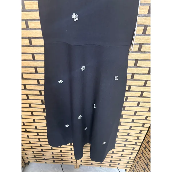 Free Assembly Black Sweater‎ Jeweled Midi Dress Size Small - Image 5