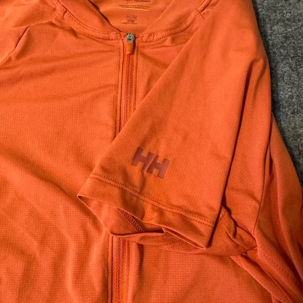 Helly Hansen Vibrant Orange Half-Zip quick dri Top size Medium‎ - Image 3