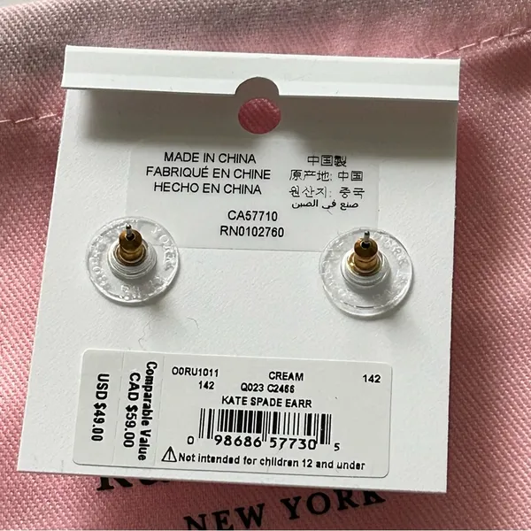 kate spade  Pearl Gumdrop Studs earrings NWT - Image 3