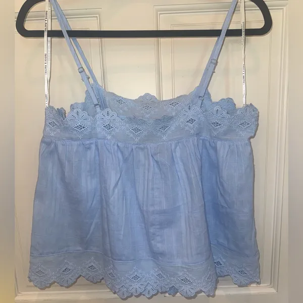 Dance & Marvel Sky Blue Camisole with Lace - Image 2