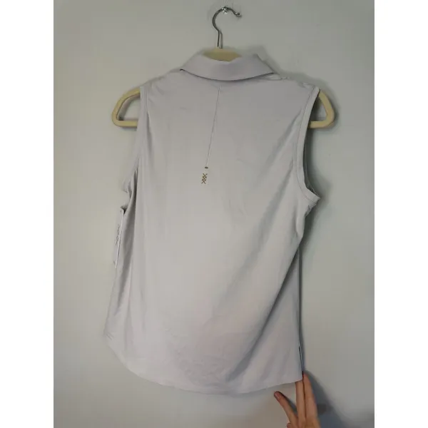 Rhône Women's Course To Court Sleeveless Polo Gray Lavender Sz M Polo NWT $88 - Image 3