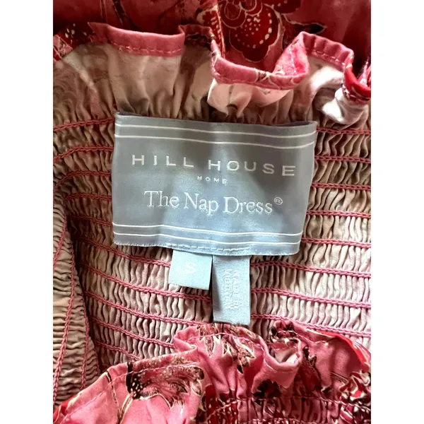 Hill House Ellie Nap Dress Red Pink Floral Print Size S Cotton C6 - Image 7