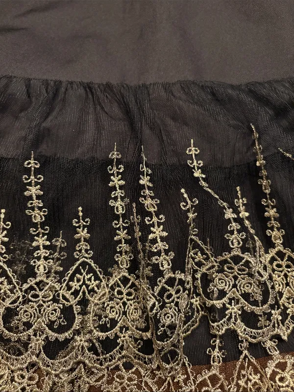 Tuckernuck Pomander Place Lilith Black Gold Lace Maxi Dress L NWT - Image 6