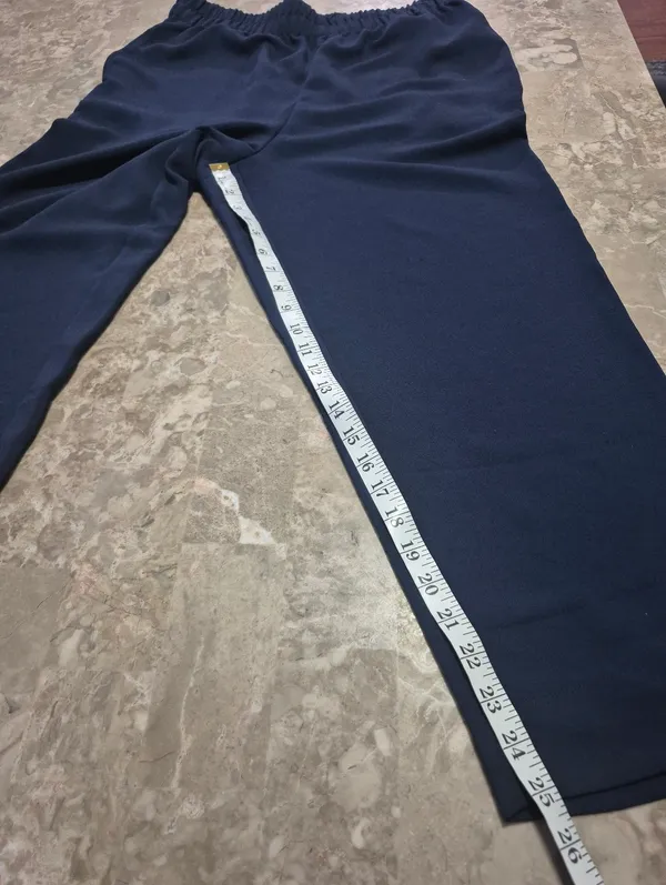 Madewell Huston navy blue professional Pull-On Crop Pants Womens Size Large - Image 7