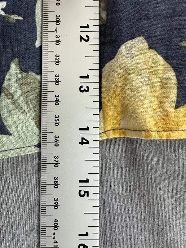 Abercrombie & Fitch Size Medium Blue Linen-Blend Crop Top Lemon Print Boho - Image 8