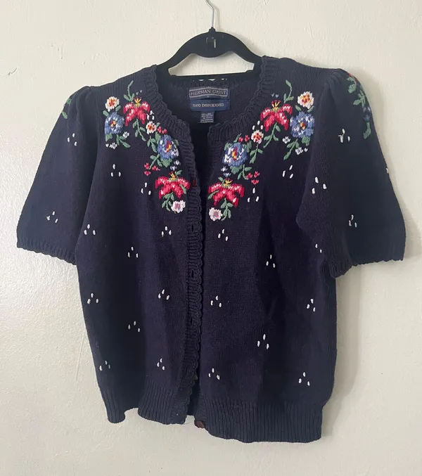 Herman Geist Vintage Hand Embroidered Sweater - Image 2