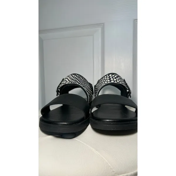 Sorel Ella III Slingback Sandals 8.5 Black Snake‎ Print Leather Buckle NIB - Image 3