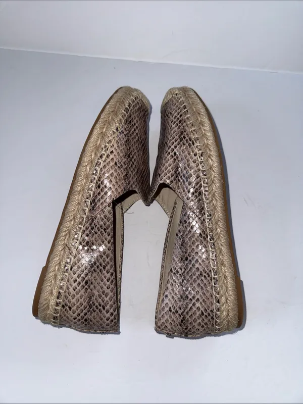 Sam Edelman Taupe Snake-Print Espadrille Flats - Image 7