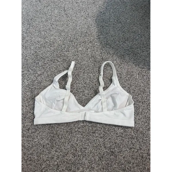 White Unlined Triangle‎ Bralette Adjustable Straps Hook Eye Closure 36B Size undefined - Image 3